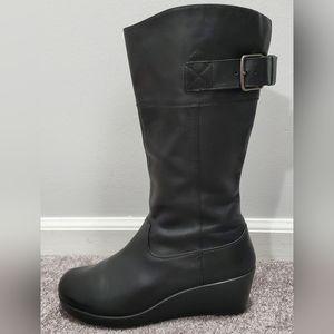 Crocs A-Leigh Wedge Calf Black boots 8
